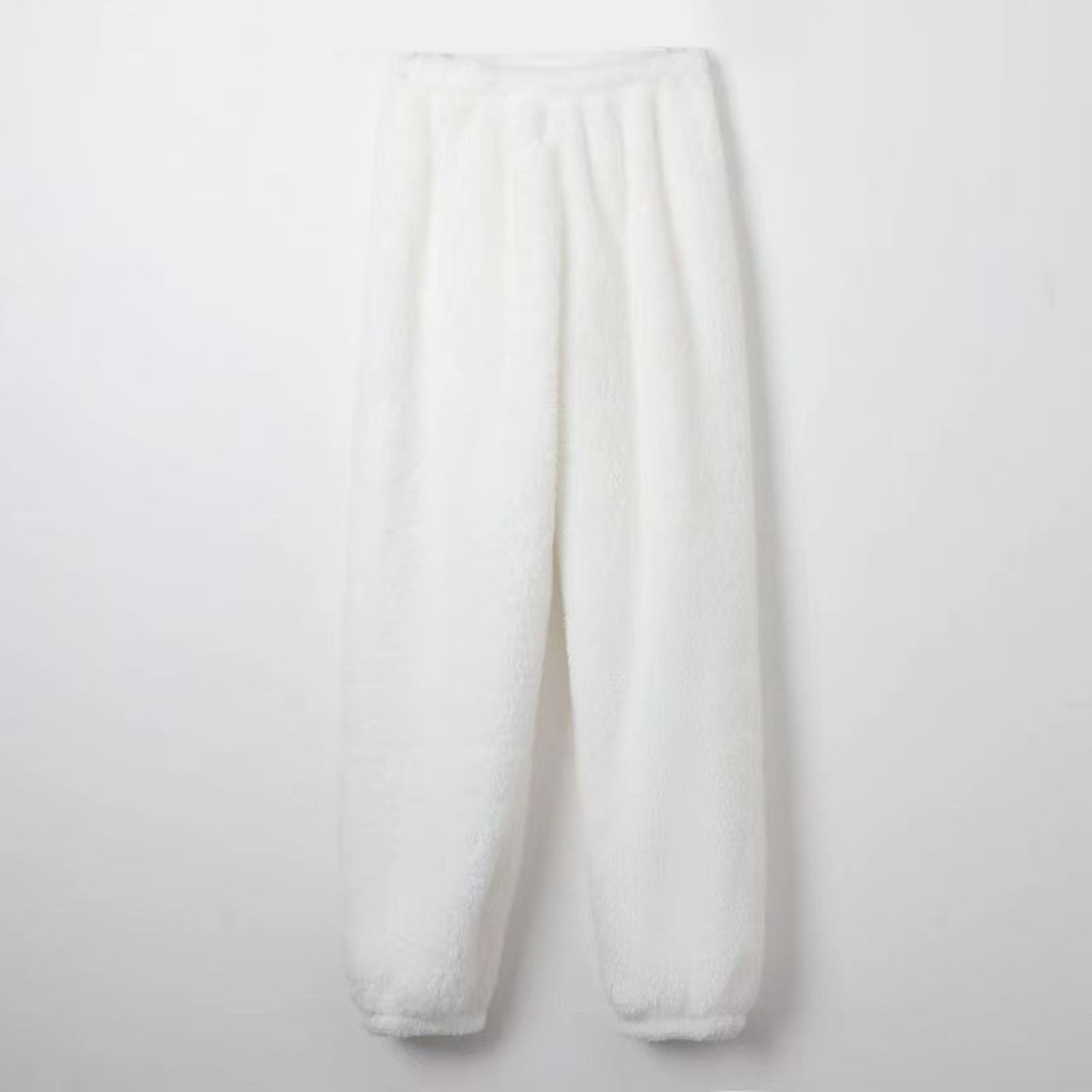 thumbnail image 5 of Pantalones de pijama de terciopelo coral para hombre para invierno - Color liso, ropa de estar por casa cálida y cómoda, 5 of 5